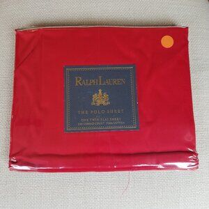 NoS Twin Flat Sheet Ralph Lauren The Polo Sheet Solid Red